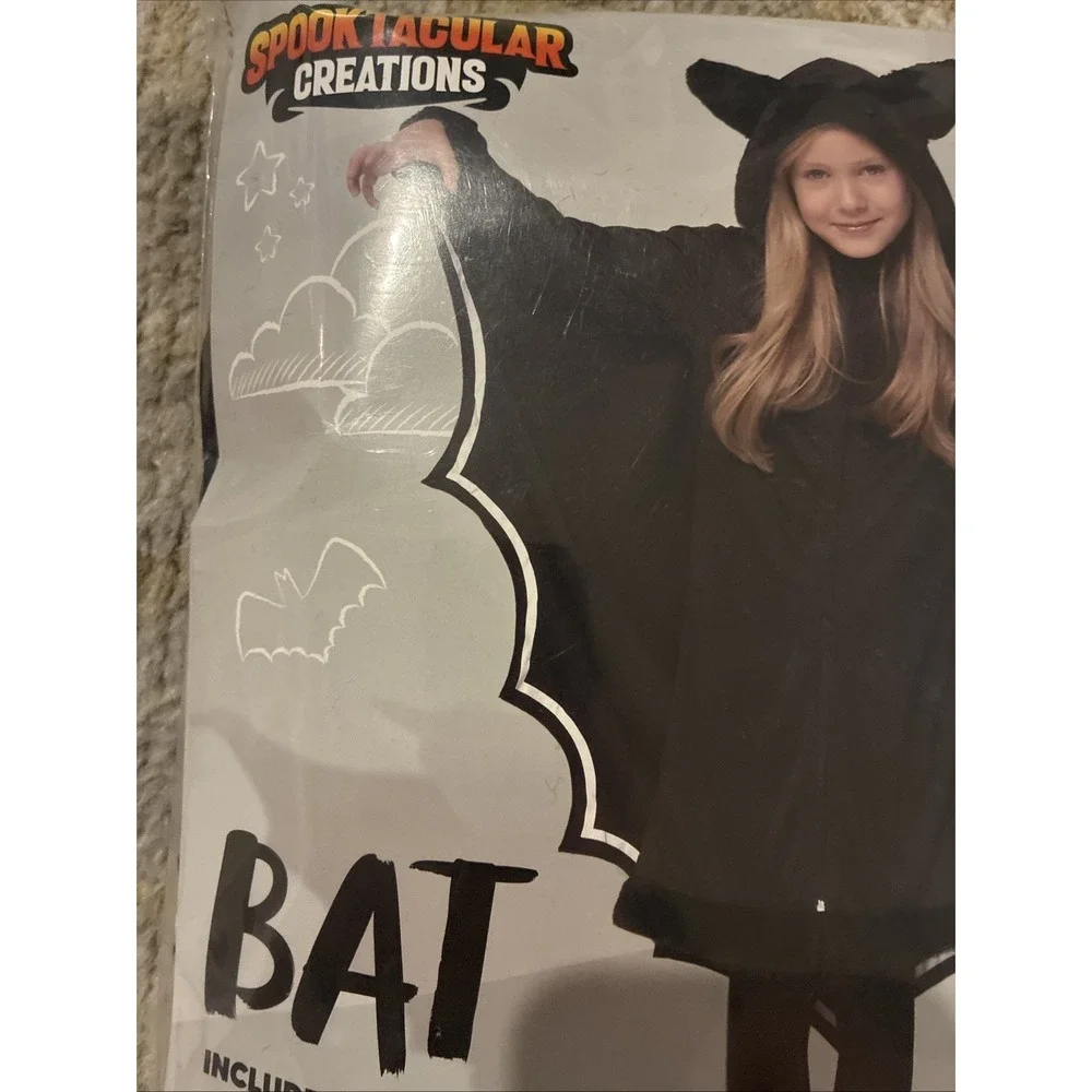 Bat costume Halloween Bat Wings Medium 8-10 Year old nwt Spooktacular Creations